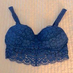 PINK Long Line Lace Push Up Bralette